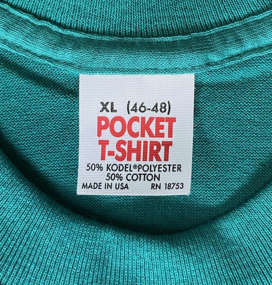 画像2: 90'S POCKET T-SHIRT シングルステッチ ポケット付き 半袖 Tシャツ グリーン USA製 (DEADSTOCK)