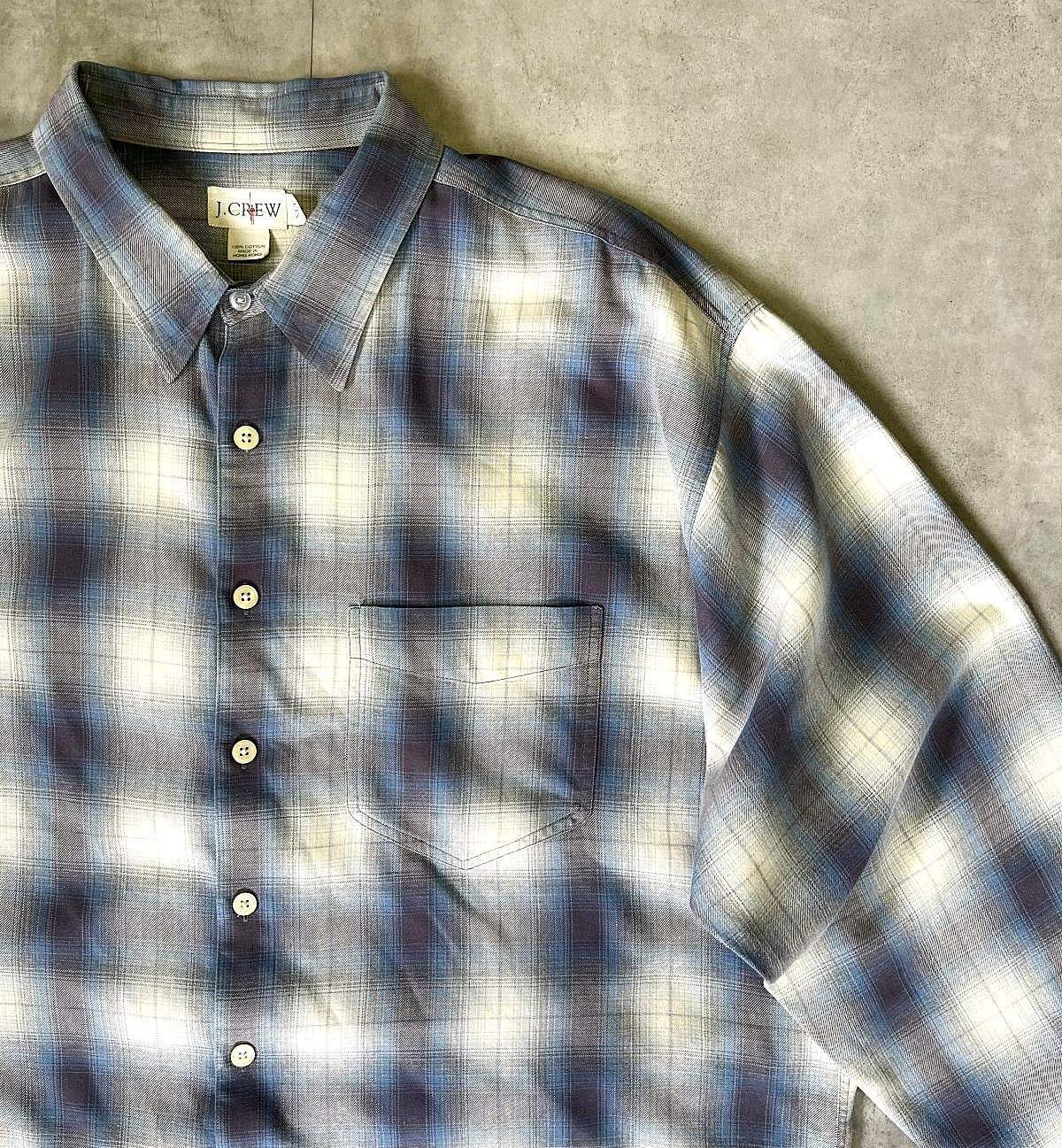 画像: 90'S J.CREW 旧タグ コットン ワークシャツ オンブレチェック (VINTAGE)