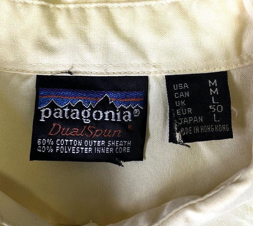 画像2: 80'S PATAGONIA "DUALSPUN" 旧タグ 半袖 シャツ ライトイエロー 香港製 (VINTAGE)