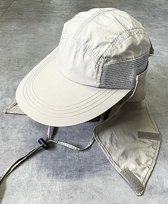 画像1: DORFMAN PACIFIC COMPANY ネックガード付き ロングビルキャップ ベージュ (DEADSTOCK)