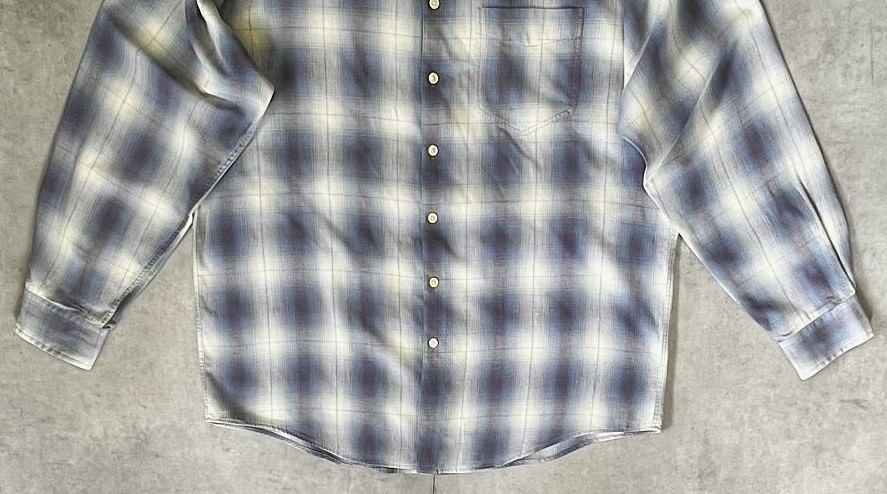 画像: 90'S J.CREW 旧タグ コットン ワークシャツ オンブレチェック (VINTAGE)