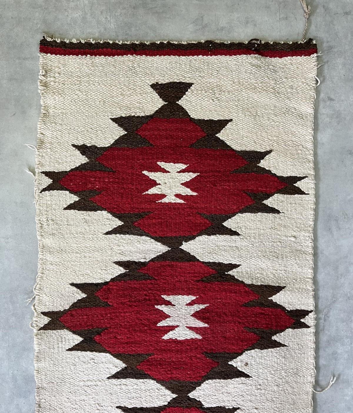 画像2: オールド ナバホ ウールラグ 103cm x 50cm (VINTAGE)