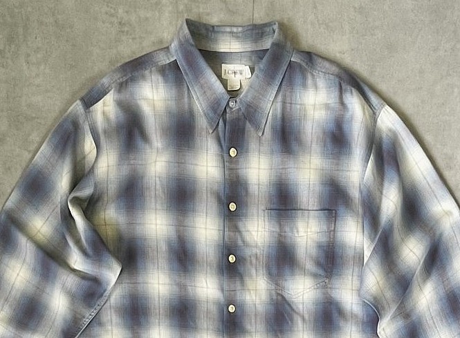 画像: 90'S J.CREW 旧タグ コットン ワークシャツ オンブレチェック (VINTAGE)