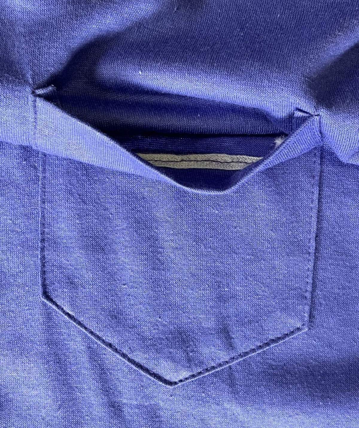 画像3: 90'S 5050 シングルステッチ 耳付きポケット 半袖 Tシャツ ブルー USA製 (DEADSTOCK)