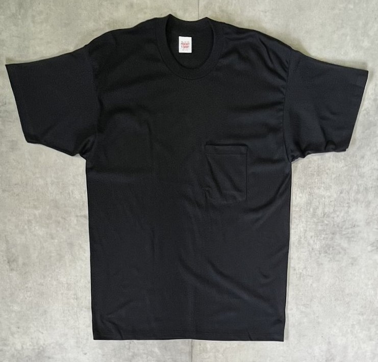 画像1: 90'S POCKET T-SHIRT シングルステッチ ポケット付き 半袖 Tシャツ ブラック USA製 (DEADSTOCK)