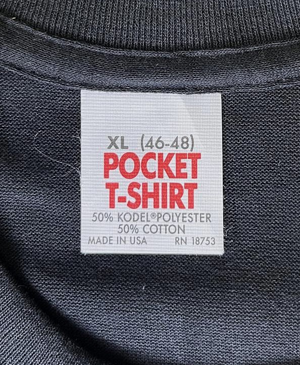 画像2: 90'S POCKET T-SHIRT シングルステッチ ポケット付き 半袖 Tシャツ ブラック USA製 (DEADSTOCK)