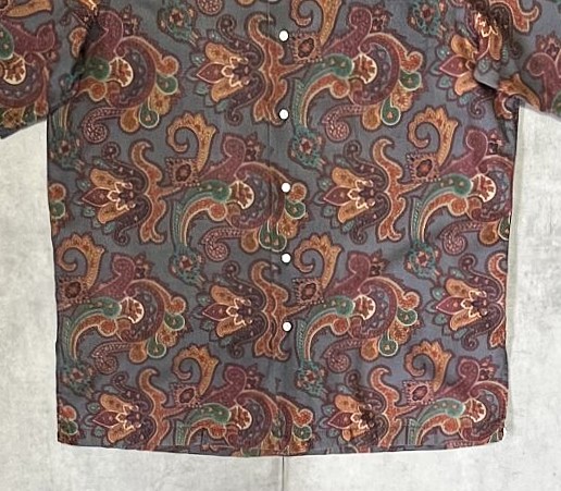 画像: 90'S RALPH LAUREN コットン ロゴ無し 半袖 オープンカラーシャツ ペイズリー柄 USA製 (VINTAGE)