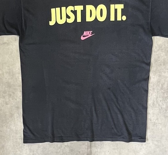 画像: 90'S NIKE "JUST DO IT." 銀タグ シングルステッチ 両面プリント Tシャツ ブラック USA製 (VINTAGE)
