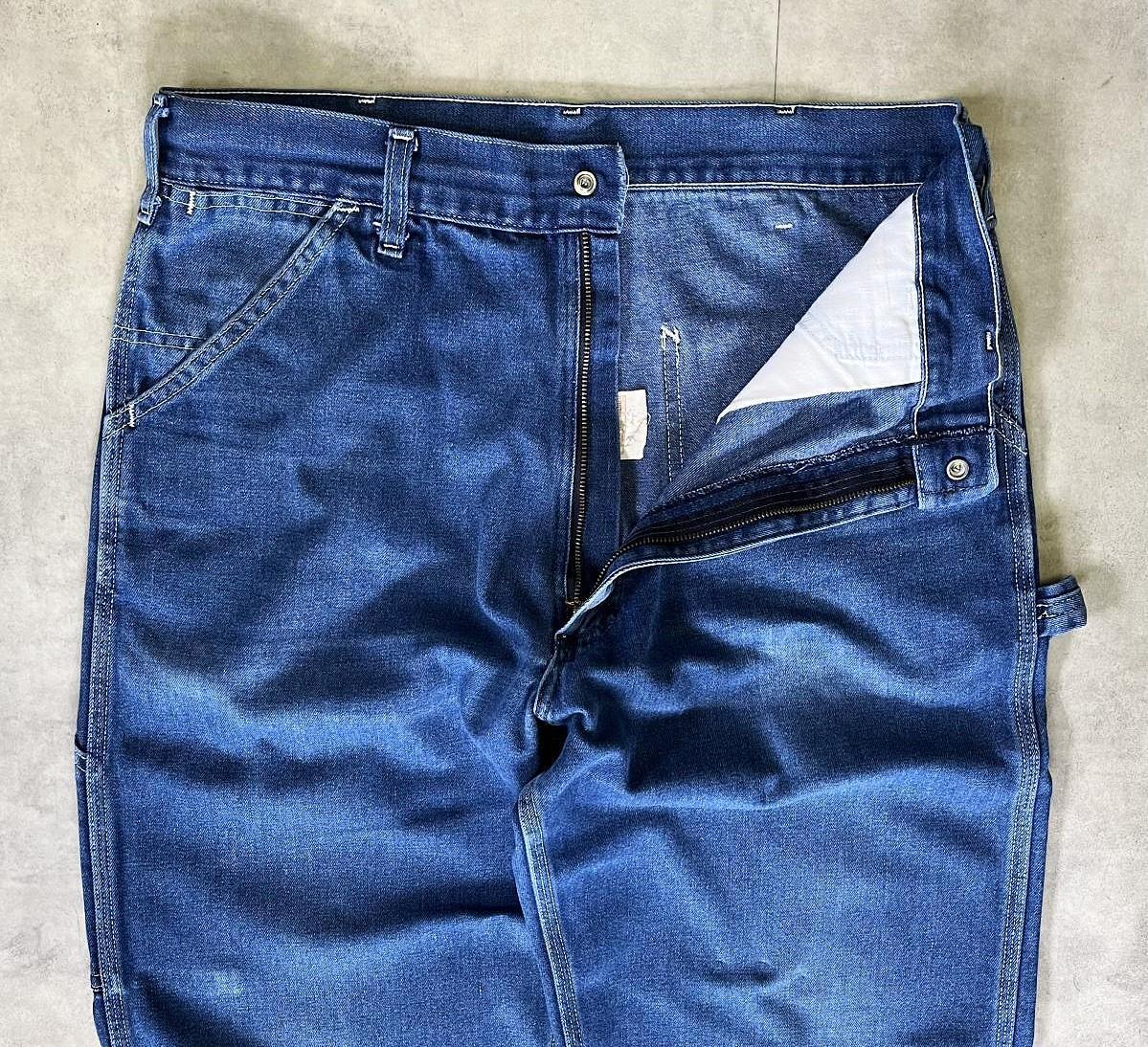 画像: 80'S SEARS トップスナップボタン ペインターパンツ インディゴ USA製 (VINTAGE)