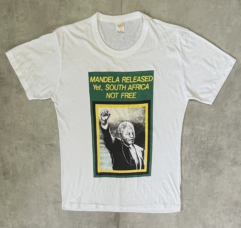 画像1: 90'S NELSON MANDELA シングルステッチ 半袖 Tシャツ ホワイト カナダ製 (VINTAGE)