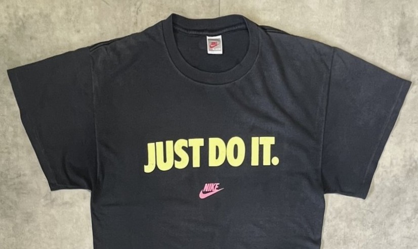 画像: 90'S NIKE "JUST DO IT." 銀タグ シングルステッチ 両面プリント Tシャツ ブラック USA製 (VINTAGE)