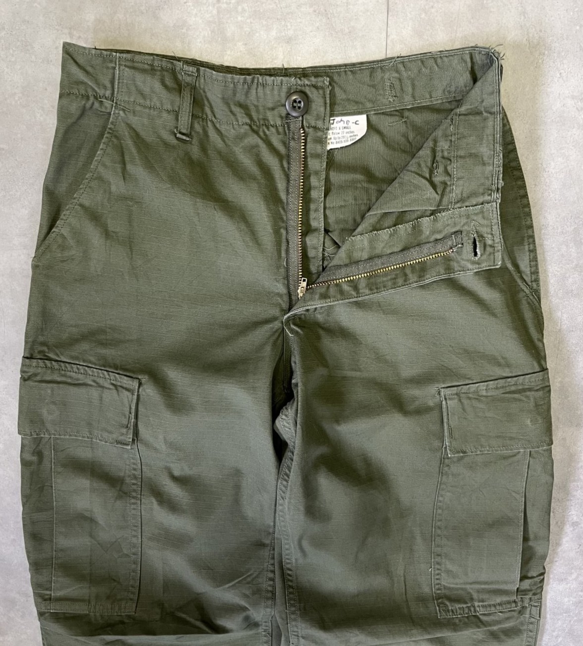 画像: 60'S アメリカ軍 US ARMY "JUNGLE FATIGUE" リップストップ カーゴパンツ XS-SHORT (VINTAGE)