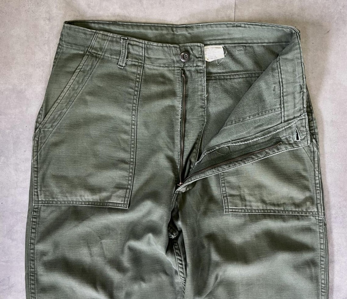画像: 60'S アメリカ軍 US ARMY "OG107" コットンサテン ベイカーパンツ ミリタリーグリーン (VINTAGE)