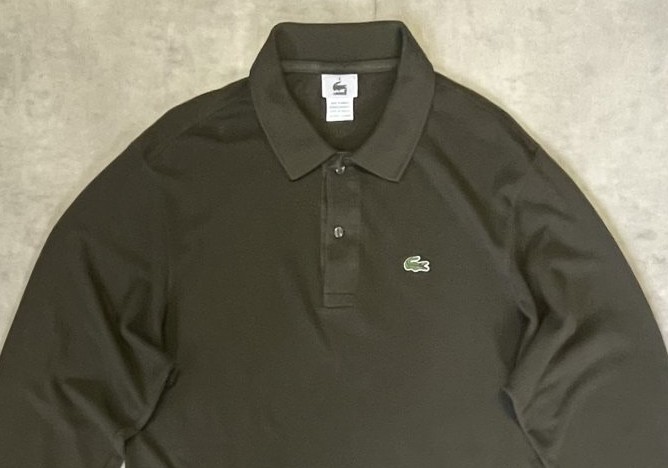 画像: 90'S CHEMISE LACOSTE 長袖 ポロシャツ ダークオリーブ フランス製 (VINTAGE)