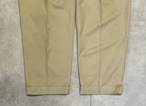 画像: 50'S フランス軍 M52 ボタンフライ ツータック チノパンツ ベージュ (VINTAGE)