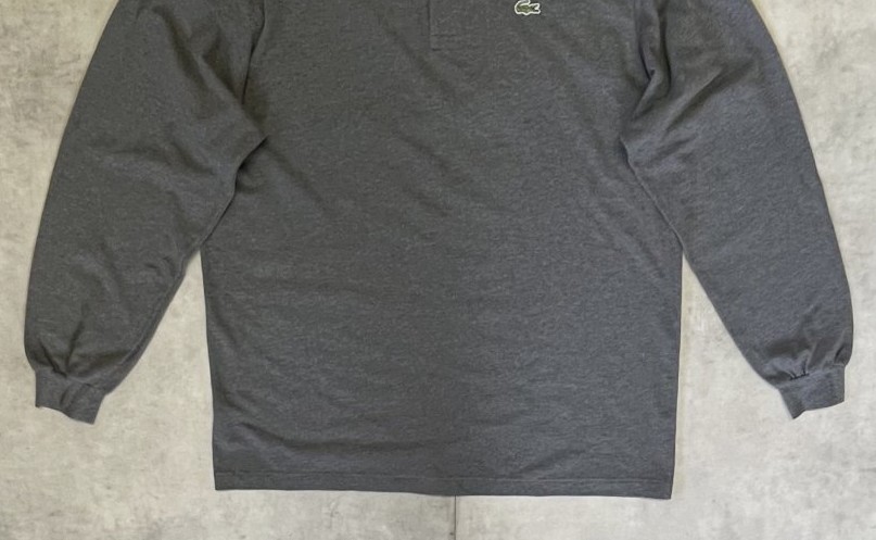 画像: 90'S CHEMISE LACOSTE 長袖 ポロシャツ ダークグレーヘザー フランス製 (VINTAGE)