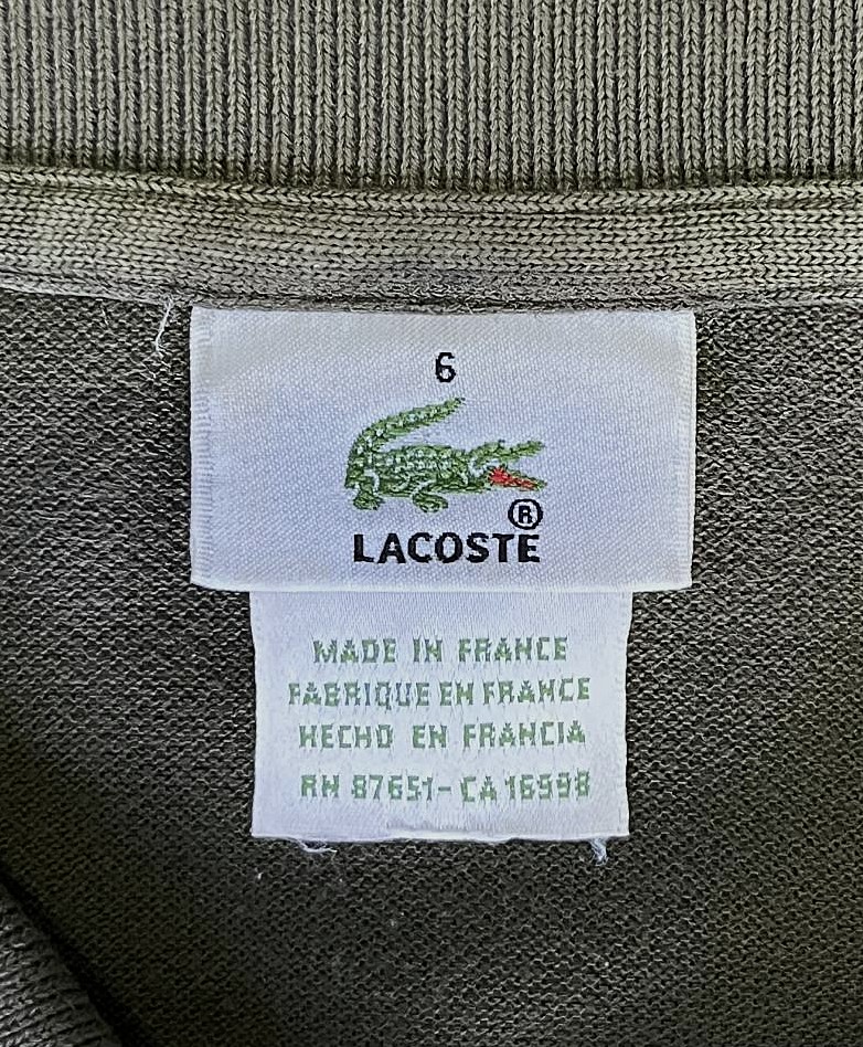 画像2: 90'S CHEMISE LACOSTE 長袖 ポロシャツ ダークオリーブ フランス製 (VINTAGE)
