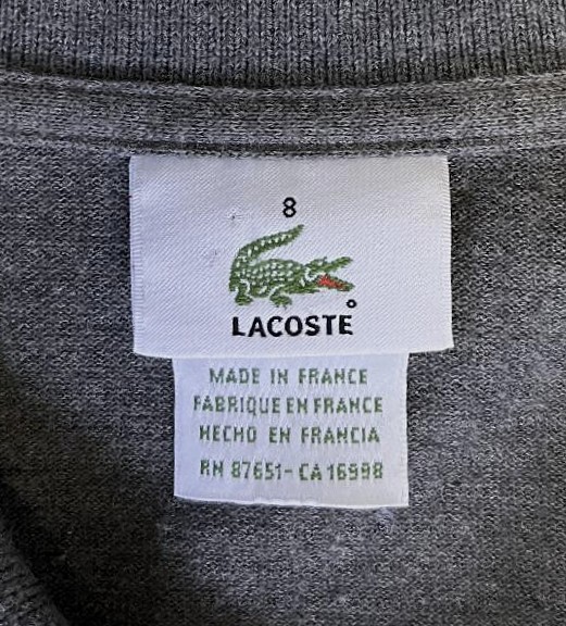 画像2: 90'S CHEMISE LACOSTE 長袖 ポロシャツ ダークグレーヘザー フランス製 (VINTAGE)
