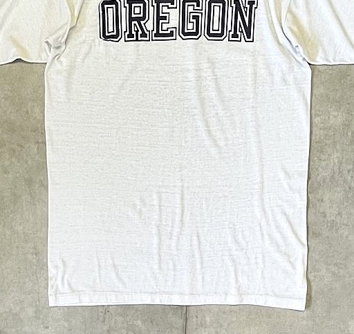 画像: 80'S OREGON シングルステッチ 半袖 フットボール Tシャツ ネイビー/ホワイト (VINTAGE)