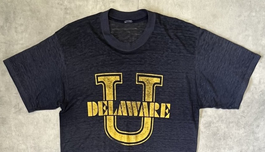 画像: 80'S DELAWARE トライブレンド シングルステッチ 半袖 Tシャツ ダークネイビー (VINTAGE)