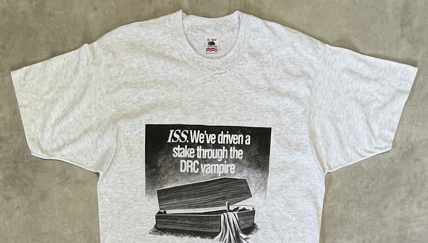 画像: 90'S ISS シングルステッチ 両面プリント Tシャツ アッシュグレー USA製 (VINTAGE)