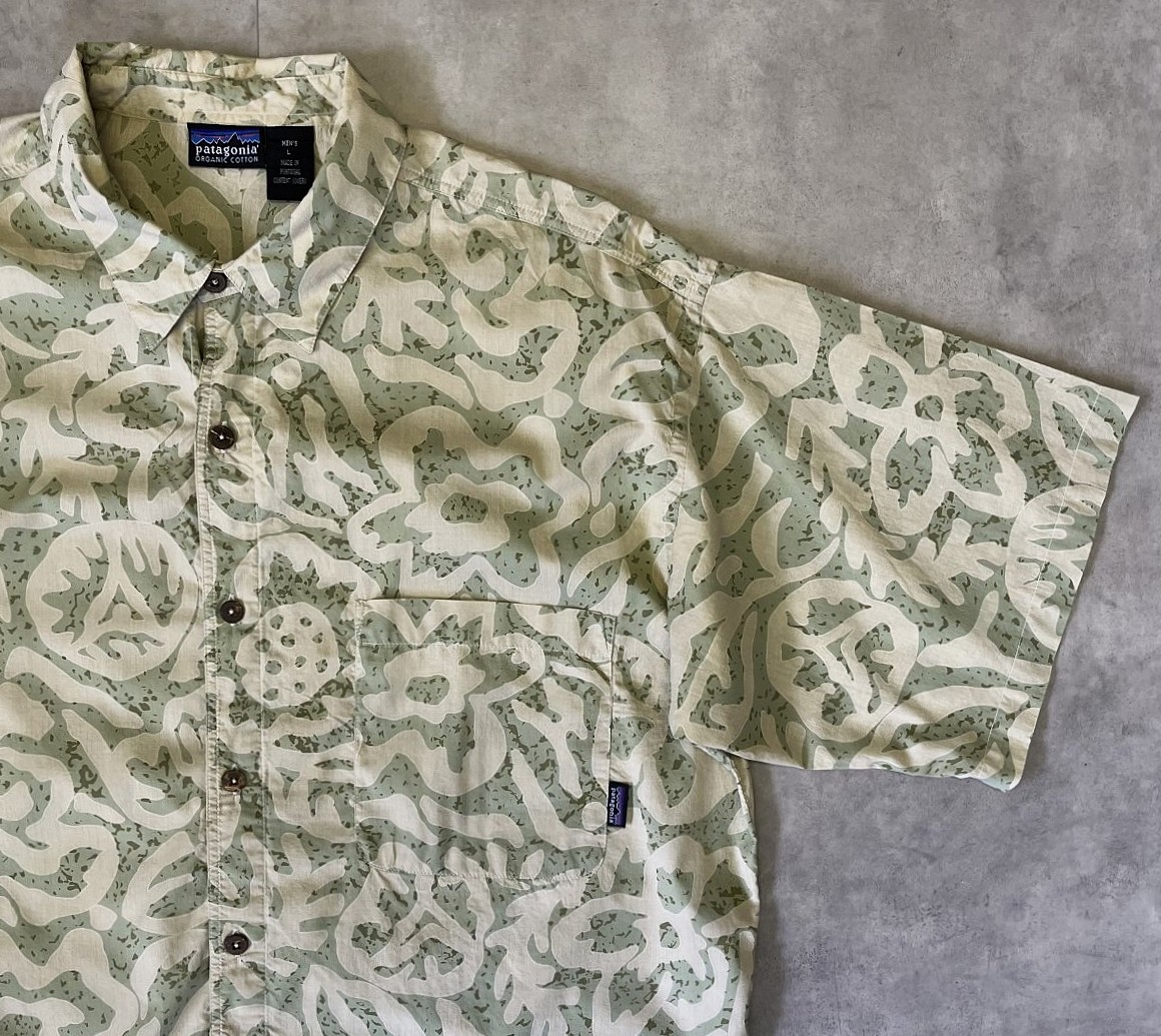 画像: 90'S PATAGONIA コットン 半袖 ACシャツ 総柄 ポルトガル製 (VINTAGE)
