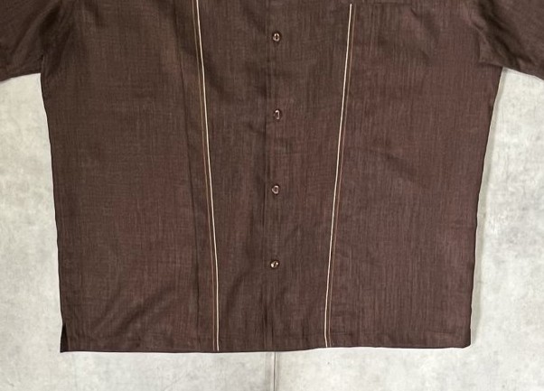 画像: 00'S STEADY CLASSICS 猫目ボタン 半袖 オープンカラーシャツ ブラウン USA製 (VINTAGE)