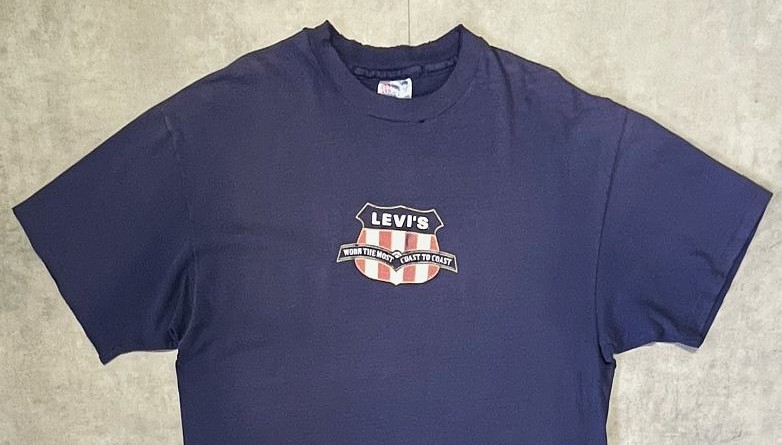 画像: 90'S Levis シングルステッチ 半袖 Tシャツ ネイビー USA製 (VINTAGE)