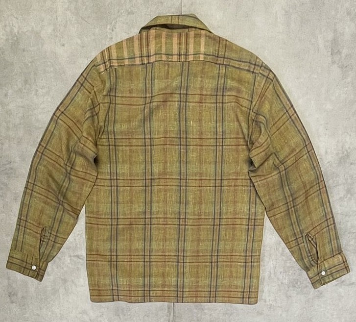 画像3: 70'S McGREGOR "SCOTSET" リネン 長袖 オープンカラーシャツ チェック柄 (VINTAGE)