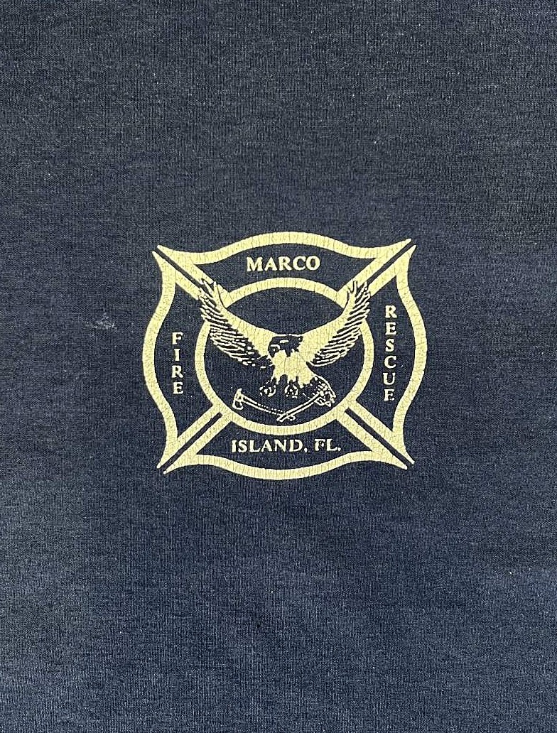 画像3: 80'S MARCO ISLAND FIRE RESCUE シングルステッチ 半袖 Tシャツ ネイビー USA製 (VINTAGE)