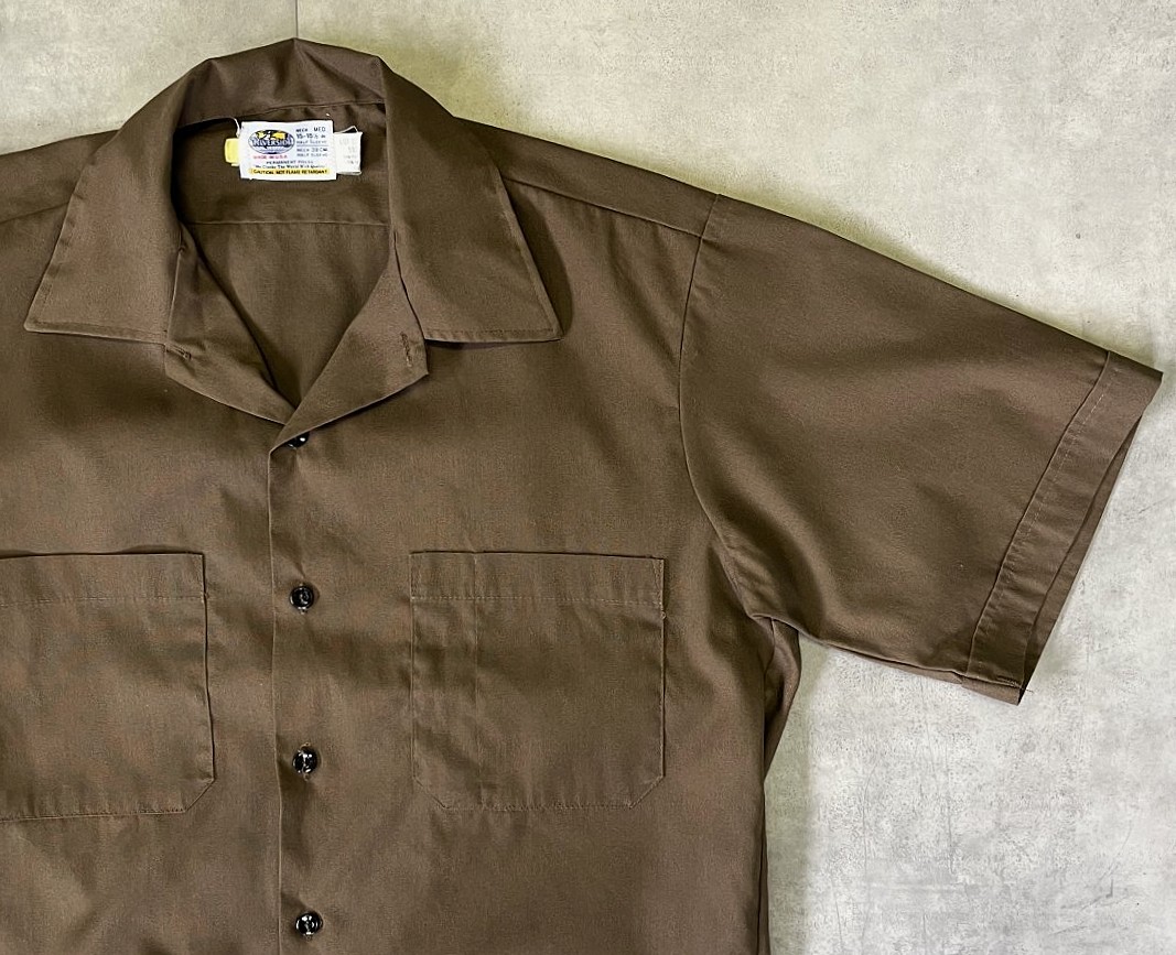 画像: 90'S RIVERSIDE 半袖 オープンカラーシャツ ブラウン USA製 (VINTAGE)
