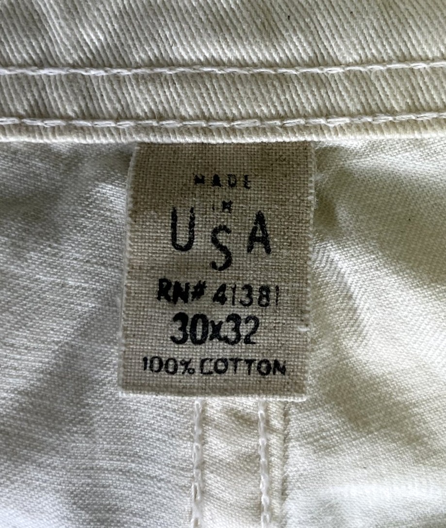 画像2: RRL シンチバック ボタンフライ ペインターパンツ ホワイト USA製 (VINTAGE)