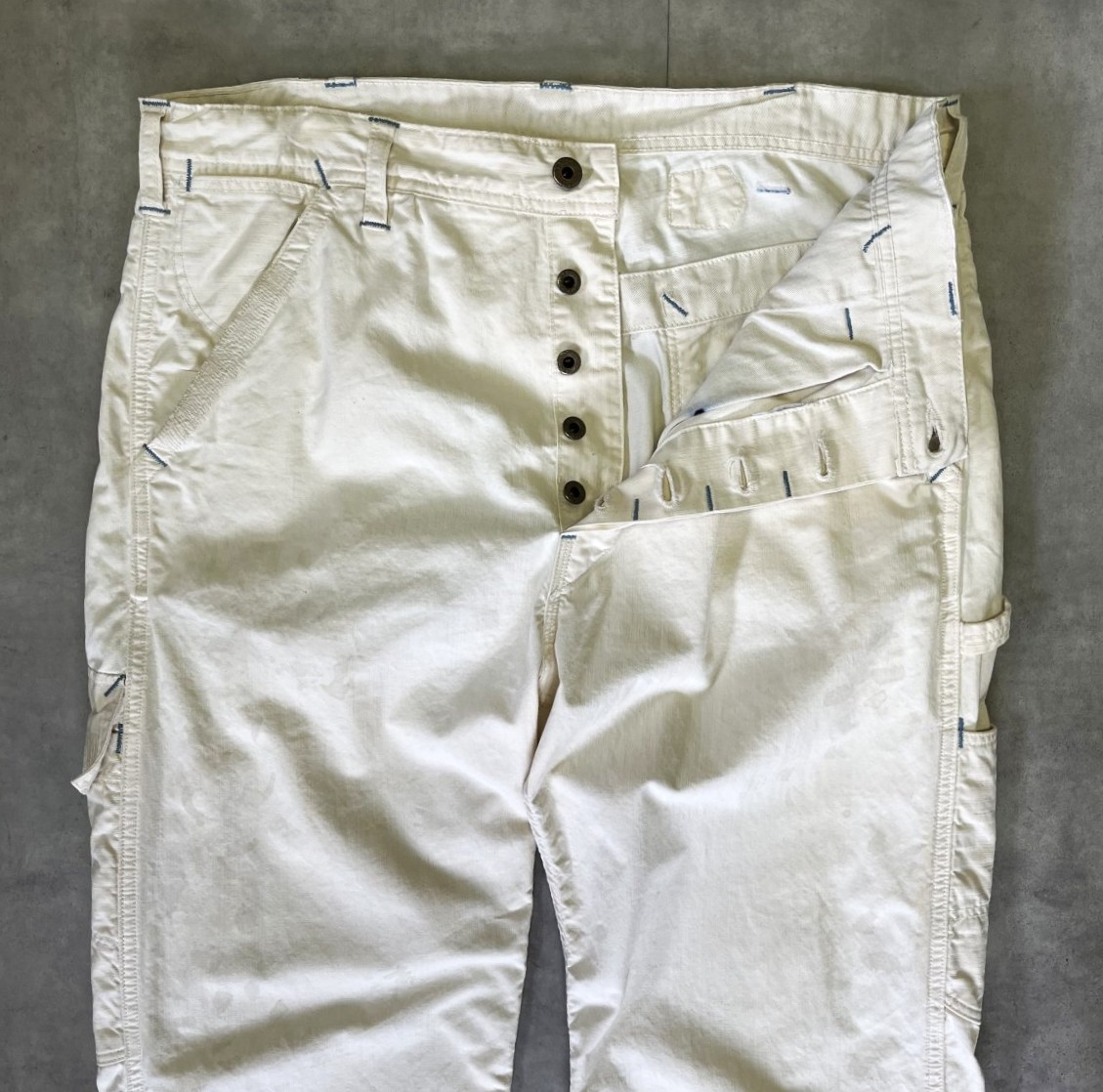 画像: RRL シンチバック ボタンフライ ペインターパンツ ホワイト USA製 (VINTAGE)