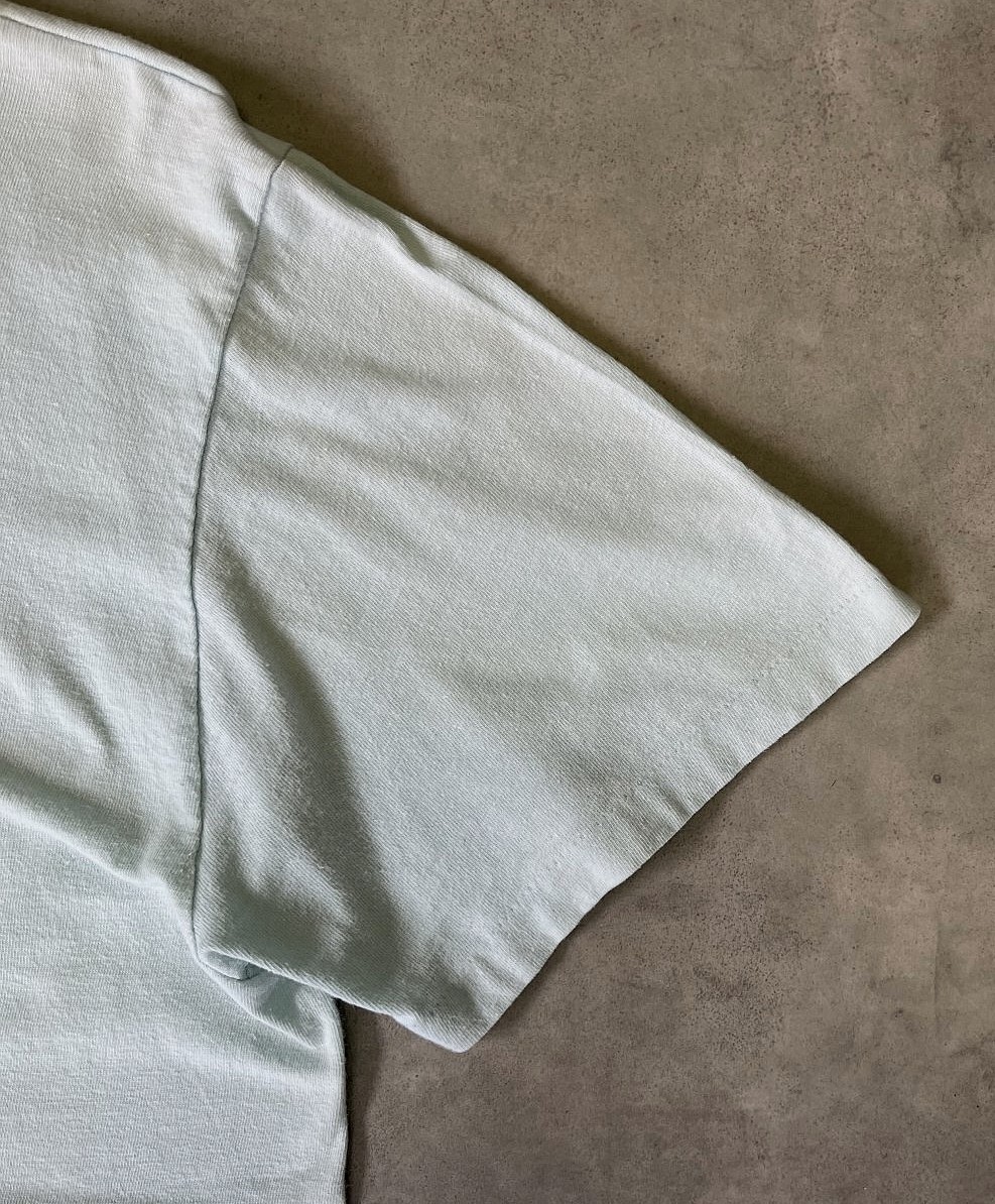 画像: 70'S THE GREAT PACIFIC IRON WORKS シングルステッチ 半袖 ポケット付き Tシャツ サックスブルー USA製 (VINTAGE)
