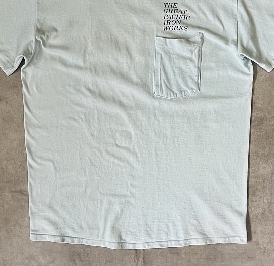 画像: 70'S THE GREAT PACIFIC IRON WORKS シングルステッチ 半袖 ポケット付き Tシャツ サックスブルー USA製 (VINTAGE)