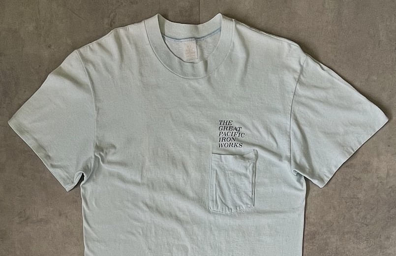 画像: 70'S THE GREAT PACIFIC IRON WORKS シングルステッチ 半袖 ポケット付き Tシャツ サックスブルー USA製 (VINTAGE)