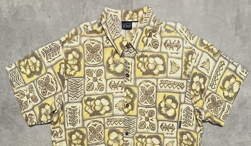 画像: 90'S PATAGONIA コットン 半袖 ACシャツ MAHALO OAK柄 (VINTAGE)