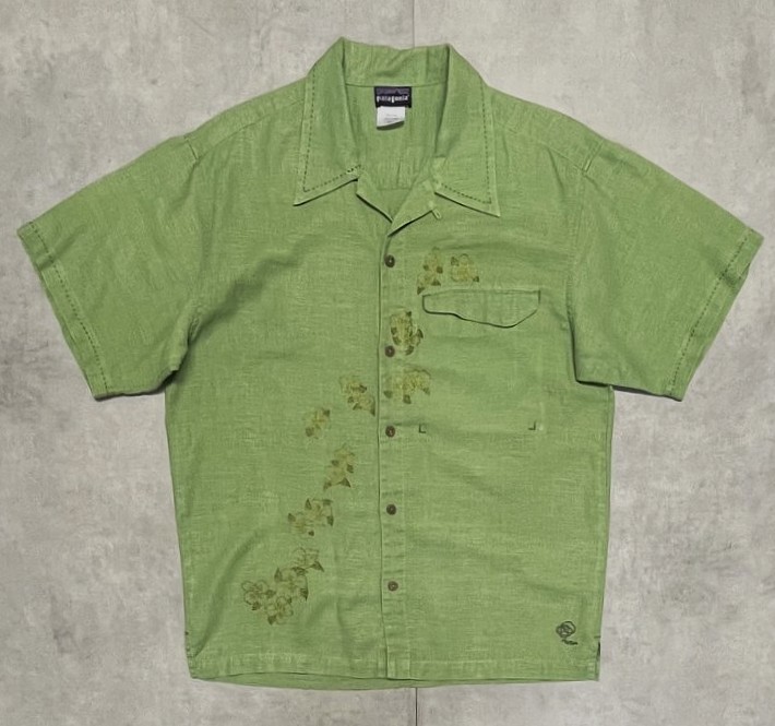 画像1: 05'S PATAGONIA "RHYTHM" ヘンプ/ポリ 刺繍入り 半袖 オープンカラーシャツ (VINTAGE)