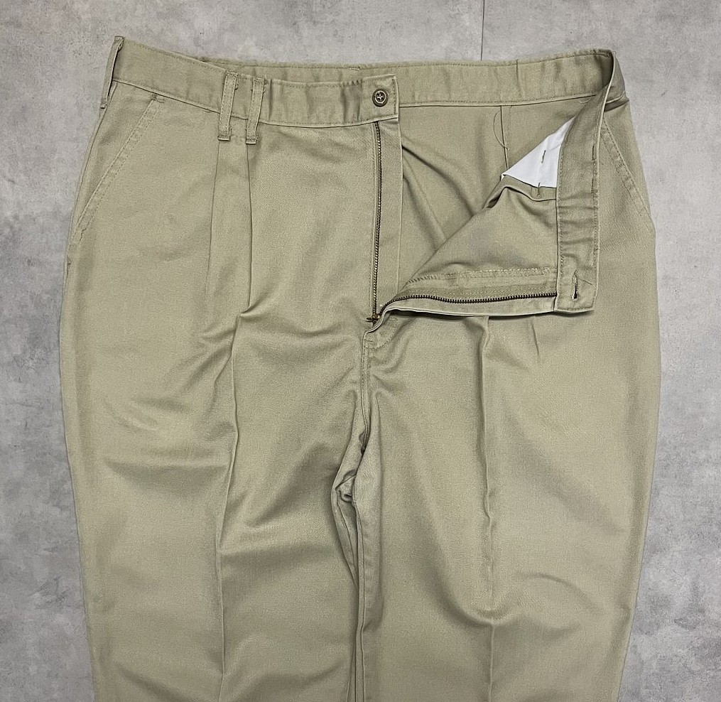 画像: 90'S DICKIES ツータック ワークパンツ ベージュ TALONジップ USA製 (VINTAGE)