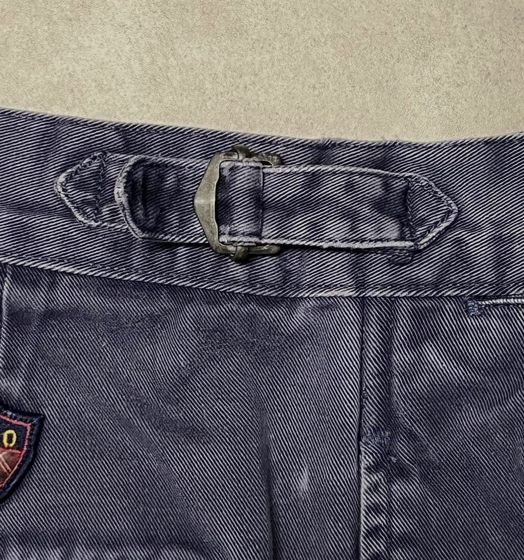画像5: 90'S RALPH LAUREN "クレストロゴ" ツープリーツ チノショーツ ネイビー USA製 (VINTAGE)