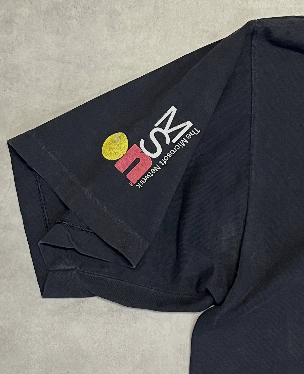 画像4: 90'S MSN (THE MICROSOFT NETWORK) シングルステッチ 両面＋袖プリント 半袖 Tシャツ ブラック USA製 (VINTAGE)