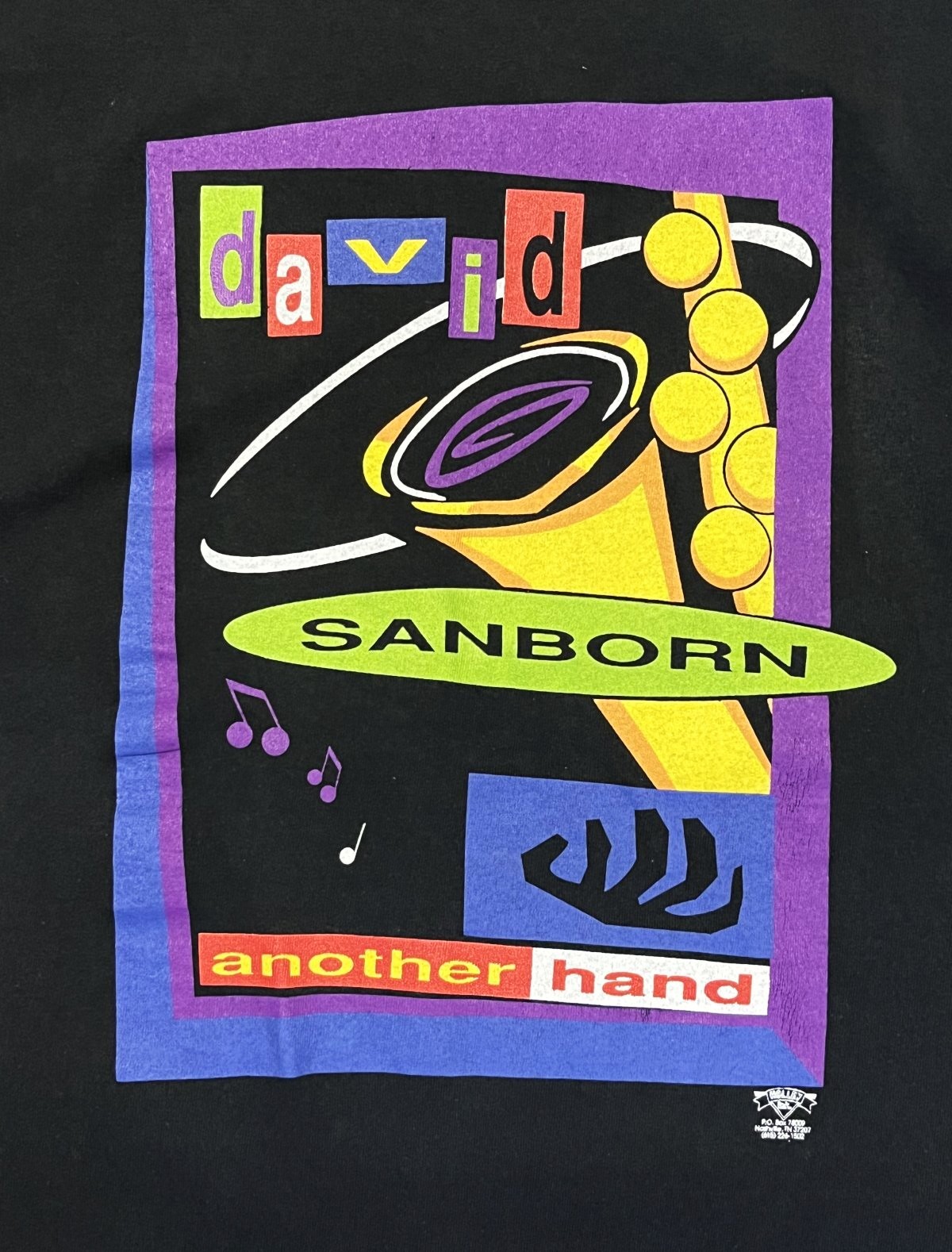 画像3: 90'S DAVID SANBORN シングルステッチ 半袖 Tシャツ ブラック USA製 (VINTAGE)