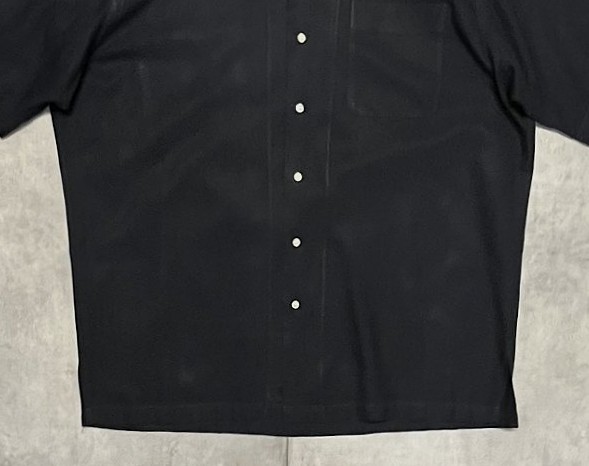 画像: 90'S RALPH LAUREN "CALDWELL" シルク/コットン ロゴ無し 半袖 オープンカラーシャツ ブラック (VINTAGE)