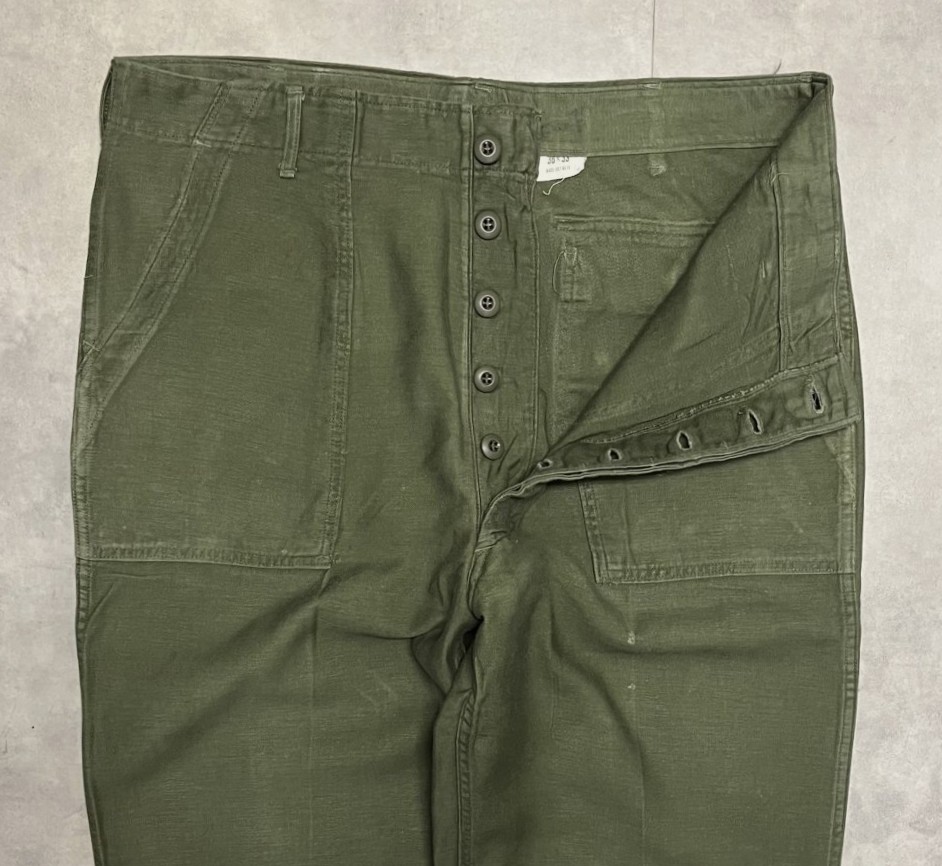 画像: 60'S アメリカ軍 US ARMY "OG107" コットンサテン ベイカーパンツ ミリタリーグリーン (VINTAGE)