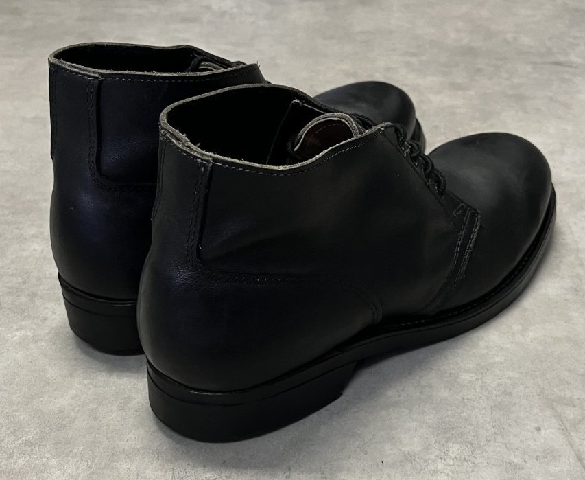 画像3: 90'S アメリカ軍 US NAVY "CRADDOCK TERRY INC製" スチールトゥ レザー チャッカブーツ ブラック (DEADSTOCK)