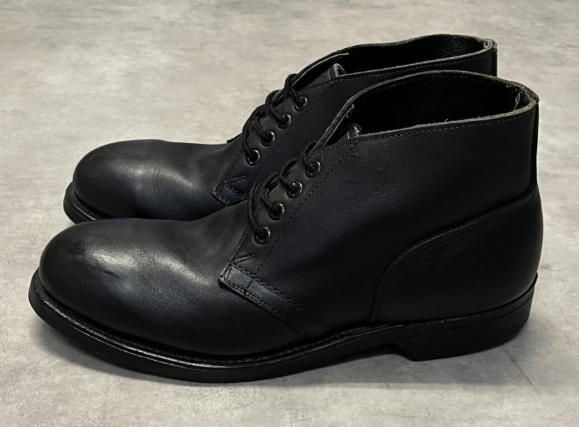 画像2: 90'S アメリカ軍 US NAVY "CRADDOCK TERRY INC製" スチールトゥ レザー チャッカブーツ ブラック (DEADSTOCK)