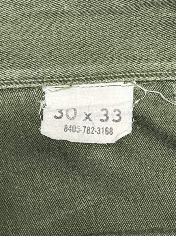 画像4: 60'S アメリカ軍 US ARMY "OG107" コットンサテン 平ボタン ベイカーパンツ ミリタリーグリーン (VINTAGE)