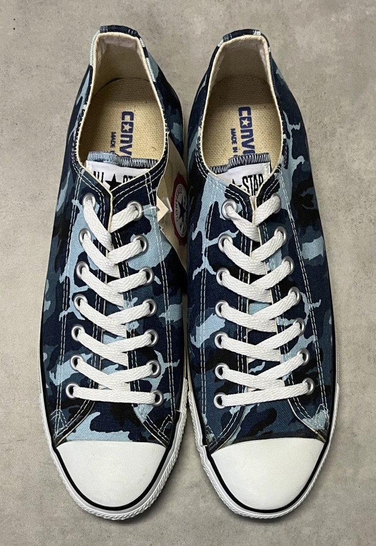 画像: 90'S CONVERSE "ALL STAR LO" キャンバス スニーカー ブルーカモ USA製 箱付き (DEADSTOCK)