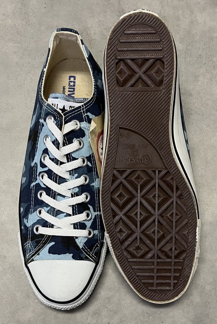 画像: 90'S CONVERSE "ALL STAR LO" キャンバス スニーカー ブルーカモ USA製 箱付き (DEADSTOCK)