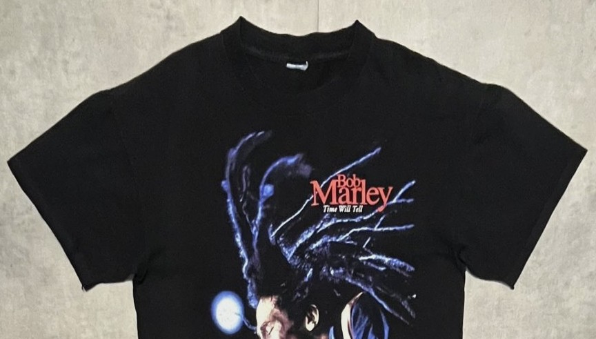 画像: 90'S BOB MARLEY "TIME WILL TELL" シングルステッチ 半袖 Tシャツ ブラック USA製 (VINTAGE)